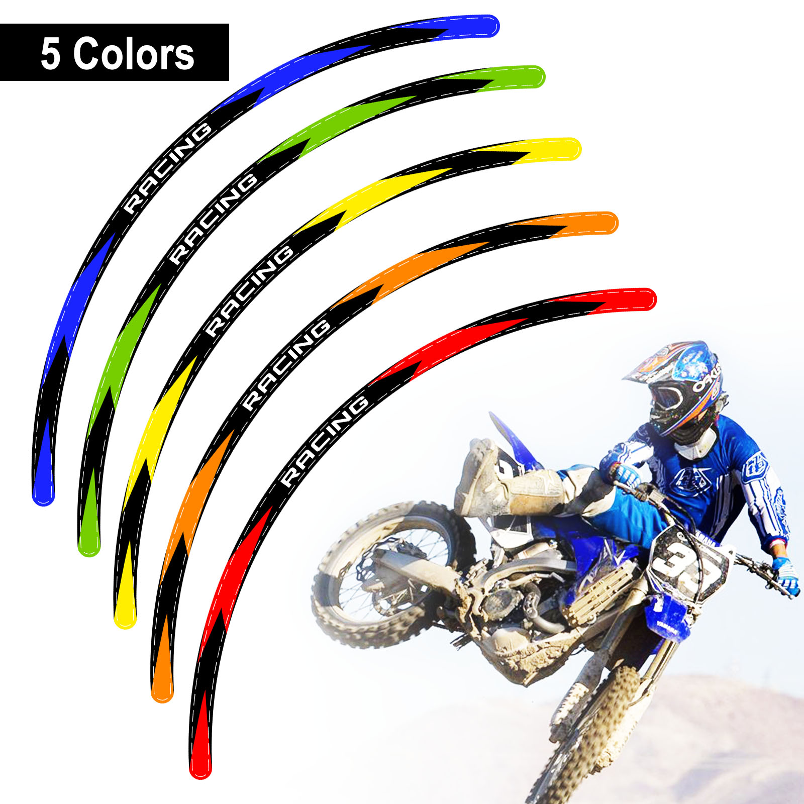 Cinta Adhesiva Mx Dirt Bike Rim Conjunto Rush Para Kawasaki KX450 2020